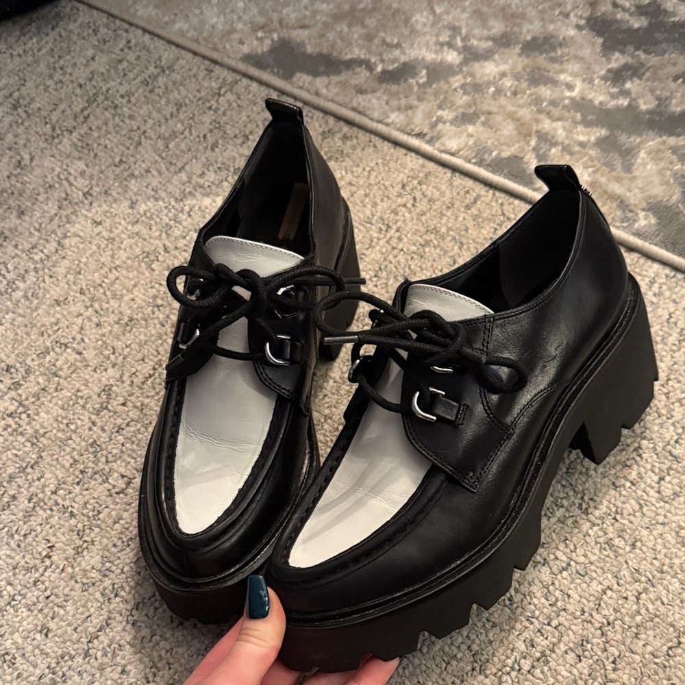 Sam Edelman Black and White Chunky Loafers